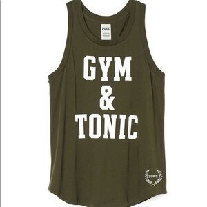 Victoria's Secret PINK "Gym & Tonic" Graphic Tank Top XS NWT